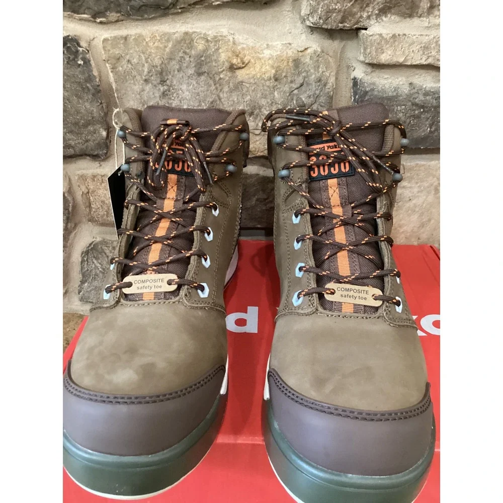 Hard Yakka 3056 Mens Size 10.5 Composite Safety Toe Work Boots Oak Brown New